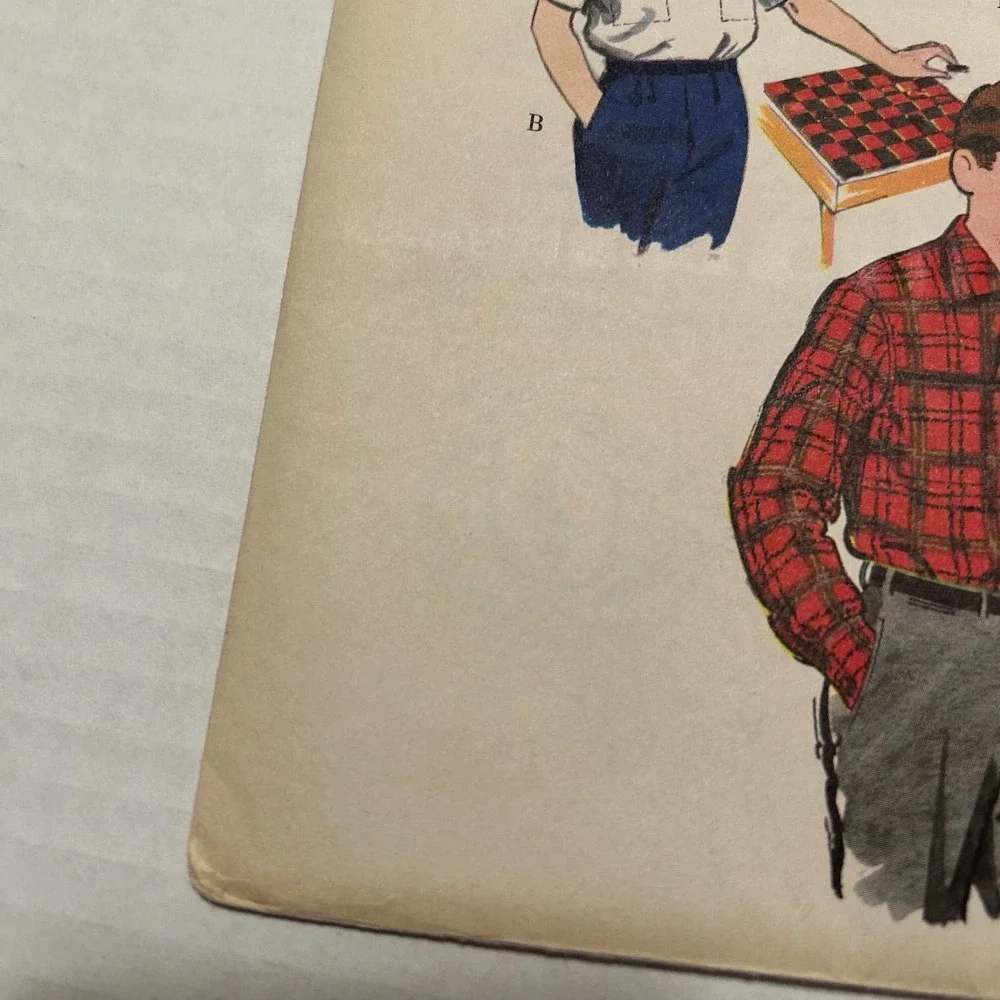 Vogue Vintage 1950's Pattern #2853 Boys‎ Sport Shirts Size Medium Neck 12.5-13